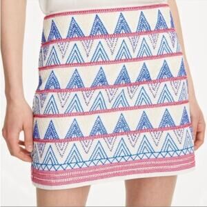 NWT Club Monaco Menditha beaded chevron zig zag skirt